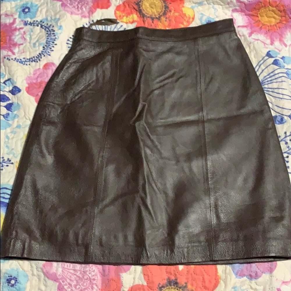 Vintage genuine leather brown mini skirt size 6